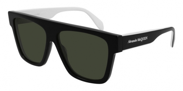 Alexander Mcqueen AM0302S 003 Black/Green Square Sunglasses
