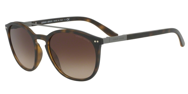 Giorgio Armani AR8088 5089/13 Matte Dark Havana/Brown Gradient Square Sunglasses in Dark Tortoise