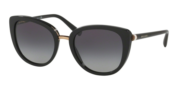 Bvlgari BV8177 501/8G Black/Grey Gradient Round Sunglasses in Black