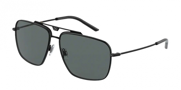 Dolce&Gabbana DG2264 110681 Matte Black/Polarised Grey Square Sunglasses