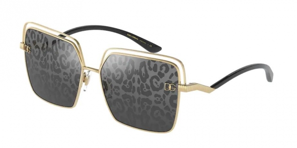 Dolce&Gabbana DG2268 02/P Gold/Dark Grey Tampo Leo D&G Silver Square Sunglasses
