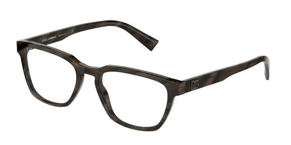 Dolce&Gabbana DG3333 3118 Brown Horn Rectangle Glasses
