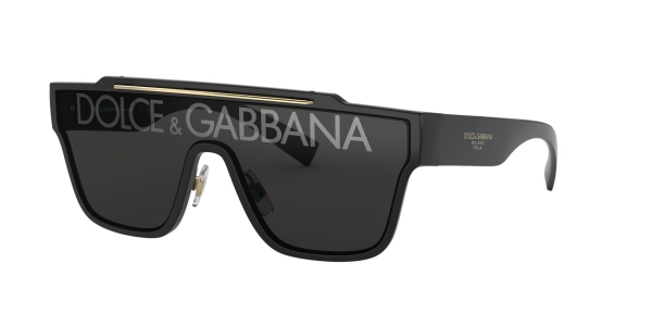 Dolce&Gabbana DG6125 501/M Black/Dark Grey Tampo D&G Silver Shield Sunglasses