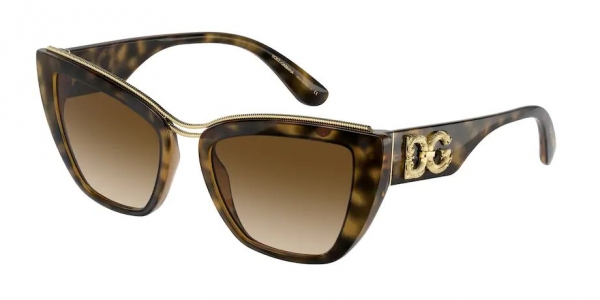 Dolce&Gabbana DG6144 502/13 Havana/Gradient Brown Cat Eye Sunglasses