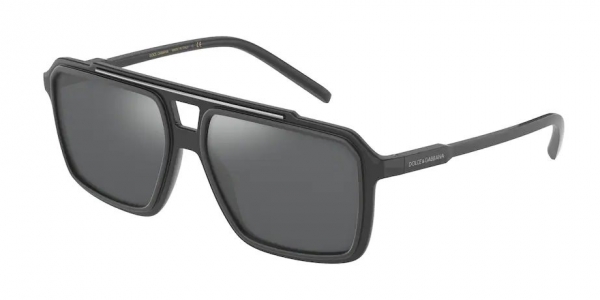 Dolce&Gabbana DG6147 31016G Grey/Light Grey Mirror Black Square Sunglasses