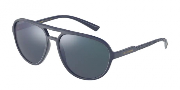 Dolce&Gabbana DG6150 329625 Matte Blue/Dark Grey Ar Blue Ext Aviator Sunglasses