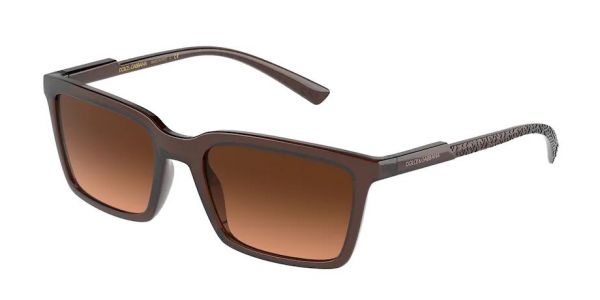Dolce&Gabbana DG6151 329578 Transparent Tobacco/Orange Gradient Brown Rectangle Sunglasses