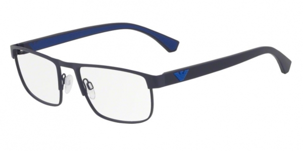 Emporio Armani EA1086 3267 Matte Blue Rectangle Glasses in Blue