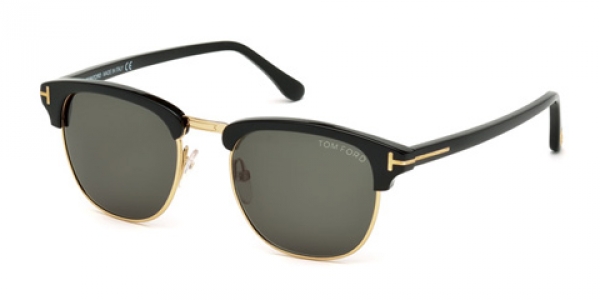 Tom Ford Henry TF248 05N Black/Green Clubmaster Sunglasses in Black