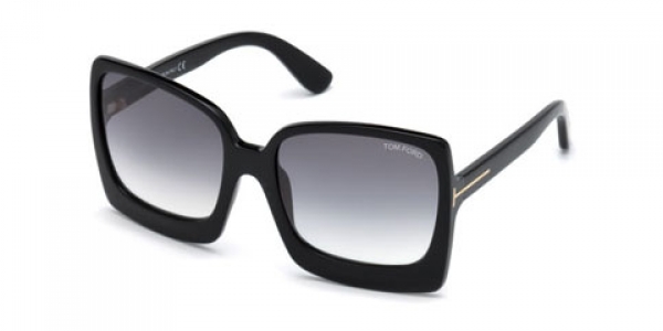 TOM FORD FT0617 Women's Katrine-02 Oversized Square Sunglasses, Black/Grey Gradient