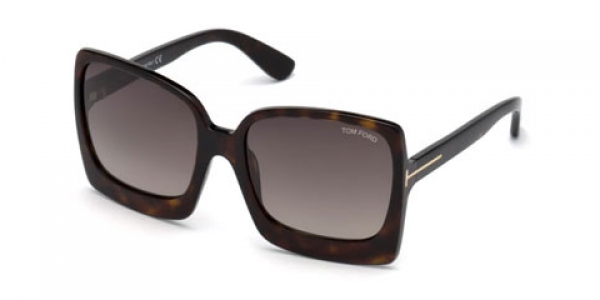 TOM FORD FT0617 Women's Katrine-02 Oversized Square Sunglasses, Tortoise/Brown Gradient