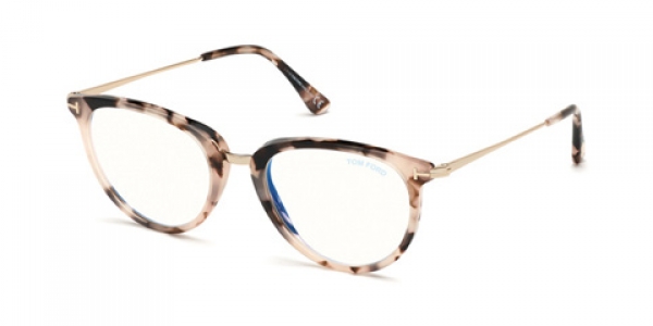 Tom Ford TF5640-B 055 Coloured Havana Round Glasses in Brown