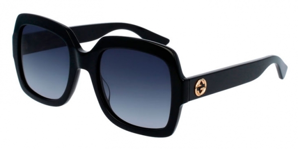 Gucci GG0036S 001 Black/Grey Gradient Square Sunglasses in Black