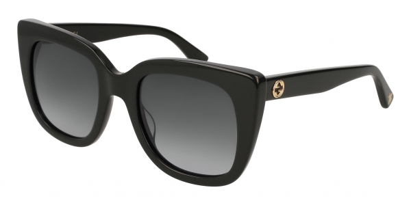 Gucci GG0163S 001 Black/Grey Gradient Butterfly Sunglasses in Black