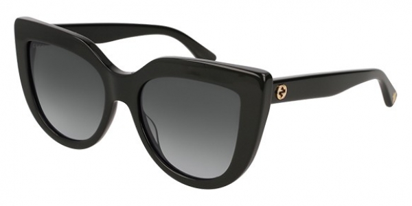 Gucci GG0164S 001 Black/Grey Gradient Butterfly Sunglasses in Black