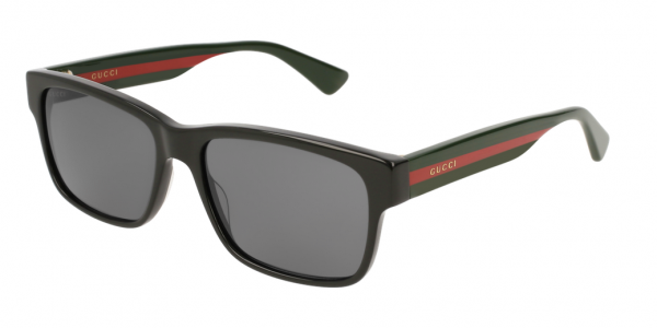 Gucci GG0340S 006 Black/Grey Rectangle Sunglasses in Black