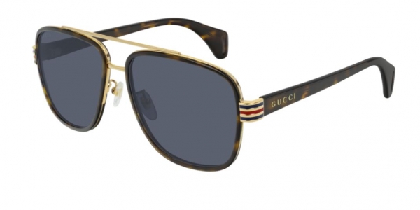 Gucci GG0448S 004 Havana/Grey Square Sunglasses in Dark Tortoise