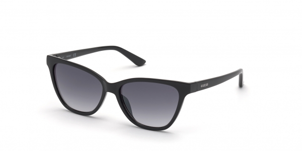 Guess GU7777 01C Shiny Black/Smoke Mirror Cat Eye Sunglasses