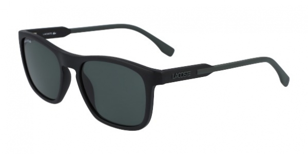 Lacoste L604SND 002 Matte Black-Green/Green Square Sunglasses in Black