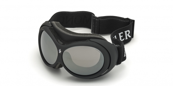 Moncler ML 0130 05C Black Other/Smoke Mirror ** Shield Sunglasses in Black