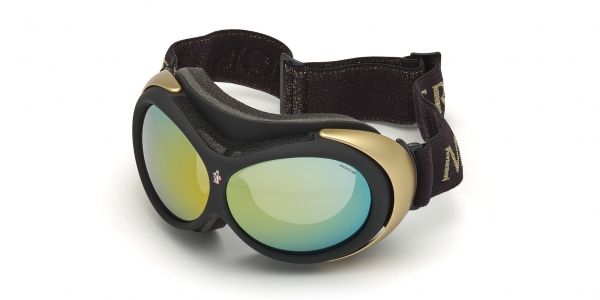 Moncler ML 0130 05L Black Other/Roviex Mirror Shield Sunglasses in Black