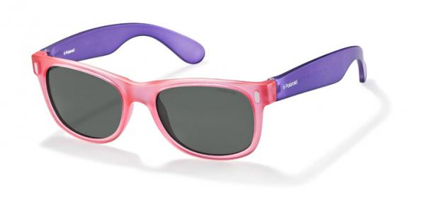 Polaroid Junior P0115 IUB/Y2 Pink Violet/Polarised Grey  Rectangle Sunglasses in Pink
