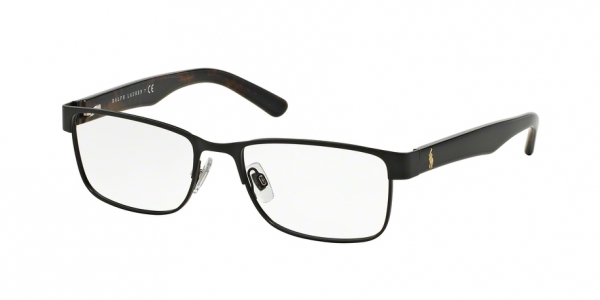 Polo Ralph Lauren PH1157 9038 Matte Black Rectangle Glasses in Black