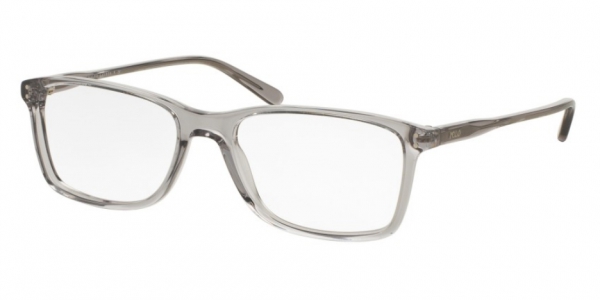 Polo Ralph Lauren PH2155 5413 Shiny Transparent Grey Rectangle Glasses in Grey