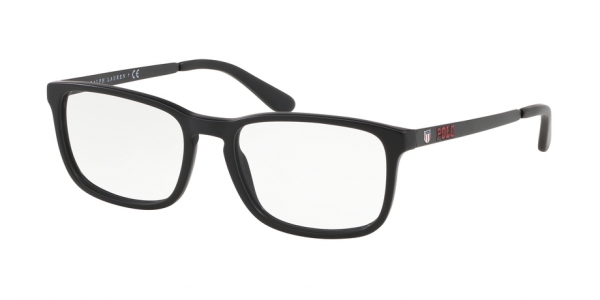 Polo Ralph Lauren PH2202 5284 Matte Black Rectangle Glasses in Black