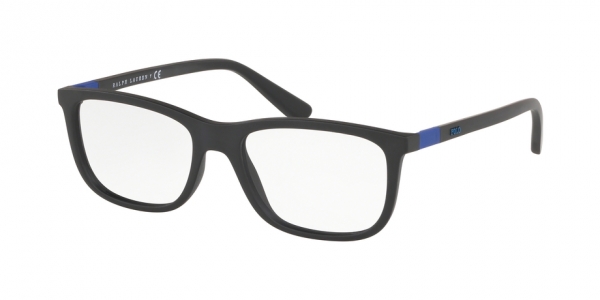 Polo Ralph Lauren PH2210 5284 Matte Black Rectangle Glasses in Black