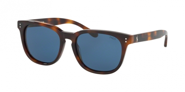 Polo Ralph Laurent PH4150 530380 Jerry Tortoise/Dark Blue Rectangle Sunglasses in Dark Tortoise