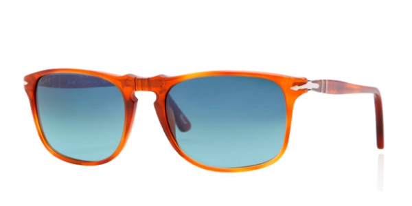 Persol PO3059S 96/S3 Light Havana/Crystal Gradient Blue Polarised Square Sunglasses in Light Tortoise