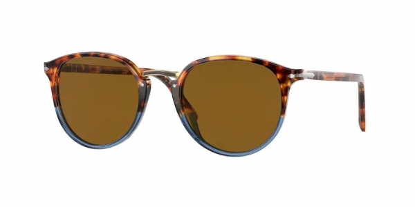 Persol PO3210S 112033 Brown Tortoise Opal Blue/Brown Oval Sunglasses