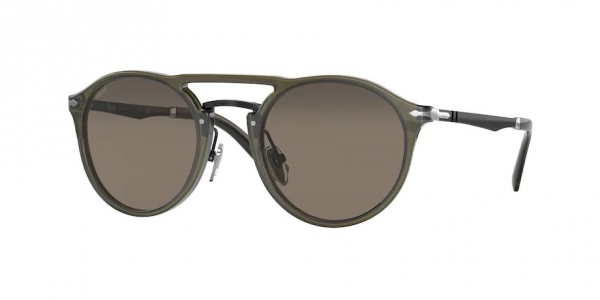 Persol PO3264S 1103R5 Opal Smoke/Antique Grey Round Sunglasses