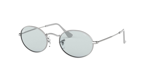 Ray-Ban RB3547 003/T3 Silver/Light Blue Photochromic Oval Sunglasses in Silver