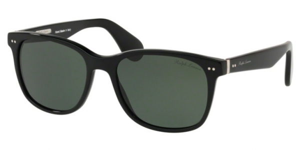 Ralph Lauren RL8162P 5001/52 Black/Dark Green Rectangle Sunglasses in Black