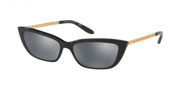 Ralph Lauren RL8173 50016G Black/Mirror Black Cat Eye Sunglasses in Black