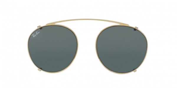 Ray-Ban Clip-On RB2180C 2500/71 Gold/Green Round Sunglasses in Gold