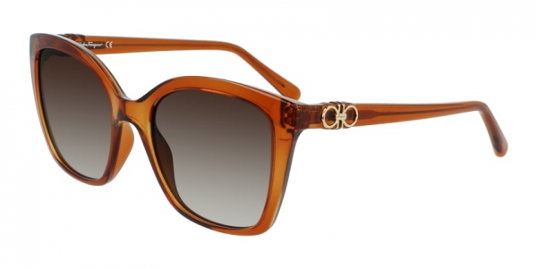 Salvatore Ferragamao SF1026S 261 Crystal Caramel/Brown Gradient Cat Eye Sunglasses