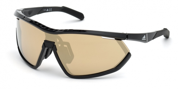 Adidas SP0002 01G Shiny Black/Smoke Shield Sunglasses