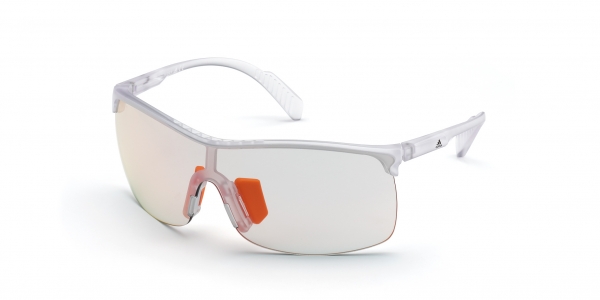 Adidas SP0003 26C Crystal/Smoke Mirror Shield Sunglasses