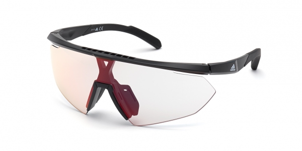 Adidas SP0015 01C Shiny Black/Smoke Mirror Shield Sunglasses