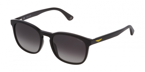 Police Origins Lite 3 SPL997 0700 Shiny Black/Smoke Rectangle Sunglasses in Black