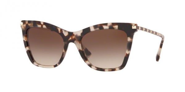 Valentino VA4061 509713 Brown Beige Havana/Brown Gradient Cat Eye Sunglasses in Brown