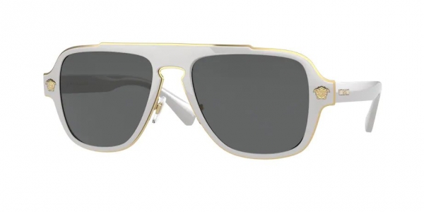 Versace Medusa Charm VE2199 100287 White/Dark Grey Rectangle Sunglasses