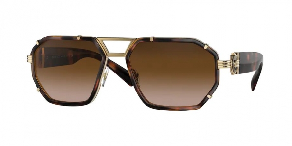 Versace VE2228 100213 Havana/Brown Gradient Rectangle Sunglasses