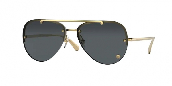 Versace VE2231 100287 Gold/Dark Grey Aviator Sunglasses