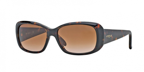 Vogue VO2606S W656/13 Dark Havana/Brown Gradient Rectangle Sunglasses in Dark Tortoise